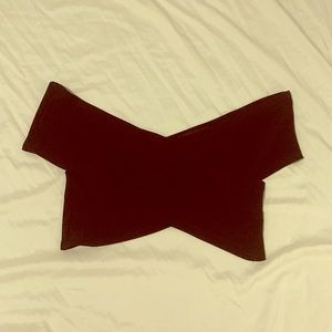 Black cropped crossed shirt